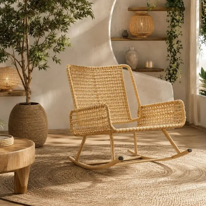 Fauteuil Rotin à Bascule - 90 x 60 x 83 cm
