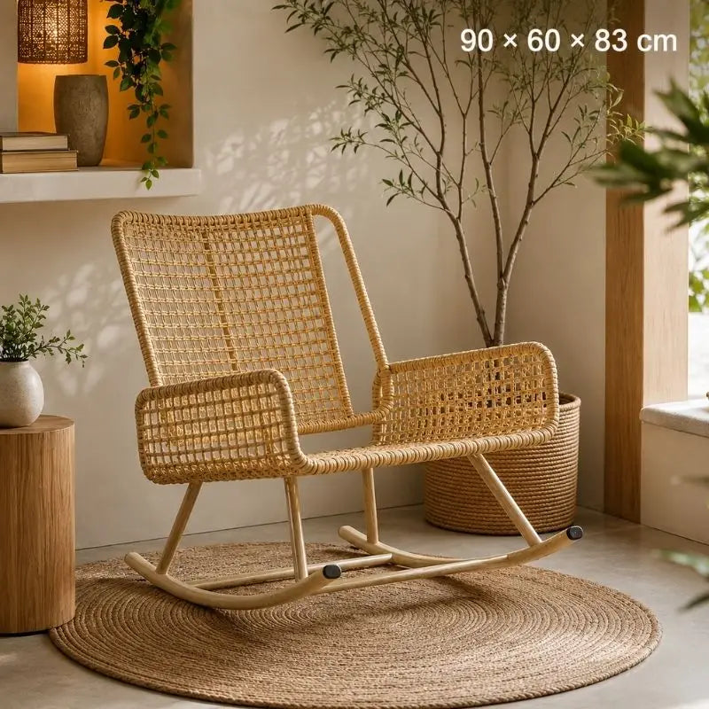 Fauteuil Rotin à Bascule - 90 x 60 x 83 cm
