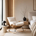 Fauteuil Rotin à Bascule avec Coussin