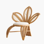 Fauteuil Rotin Fleur Vintage - 89 x 80 x 85 cm