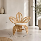 Fauteuil Rotin Fleur Vintage - 89 x 80 x 85 cm