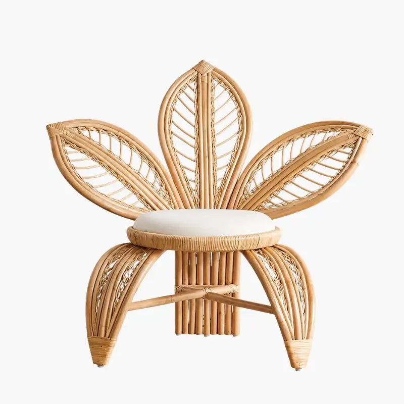 Fauteuil Rotin Fleur Vintage - 89 x 80 x 85 cm