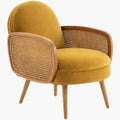 Fauteuil Rotin Pour Intérieur - Jaune