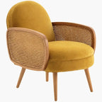 Fauteuil Rotin Pour Intérieur - Jaune