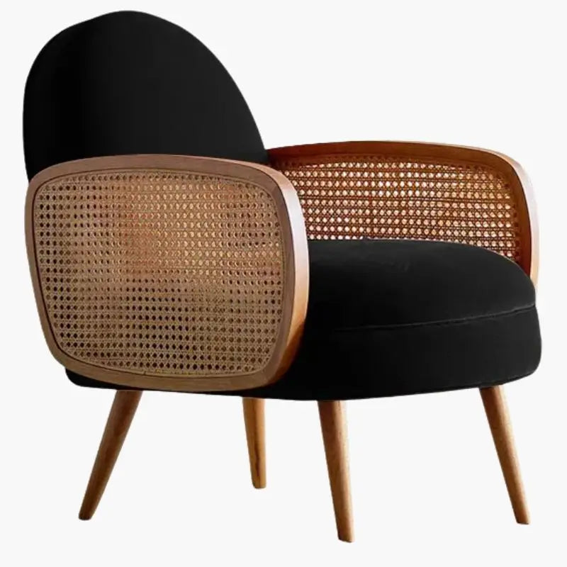 Fauteuil Rotin Pour Intérieur - Noir