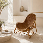 Fauteuil Rotin Vintage - Marron