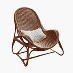 Fauteuil Rotin Vintage - Marron