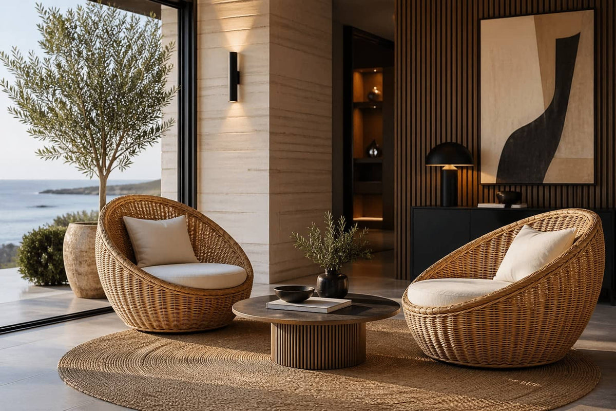 fauteuils en rotin moderne