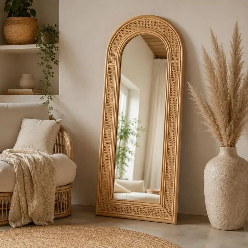 Grand Miroir Rotin - 73 x 170 cm