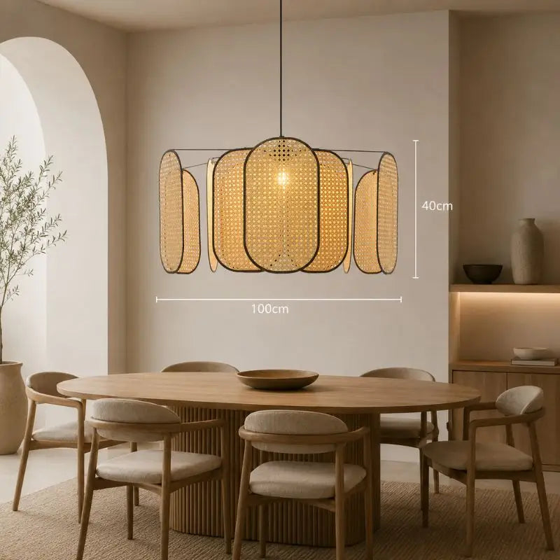 Grande Suspension en Rotin - 100 x 40 cm