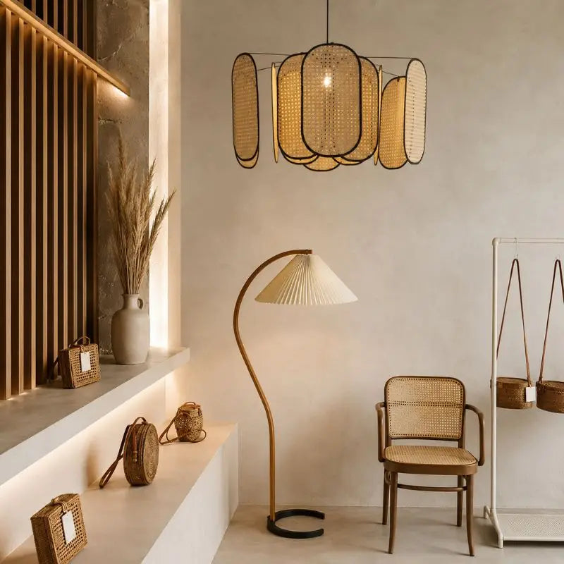 Grande Suspension en Rotin