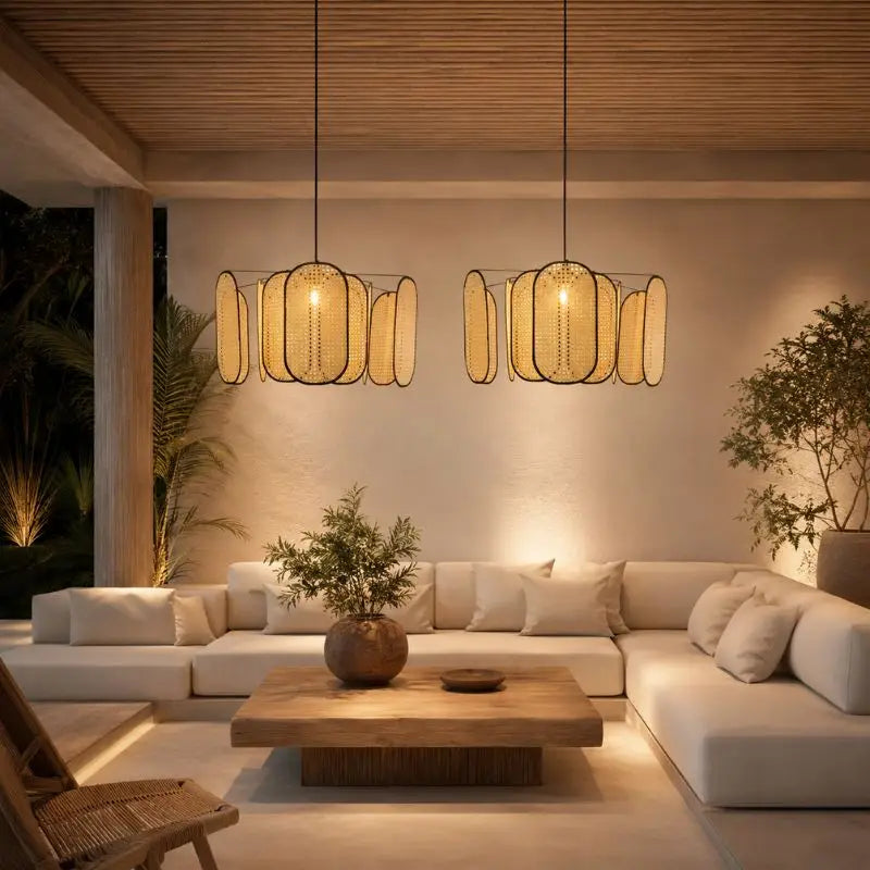 Grande Suspension en Rotin