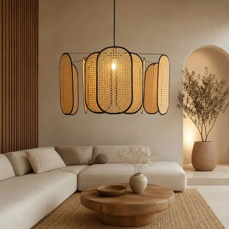 Grande Suspension en Rotin