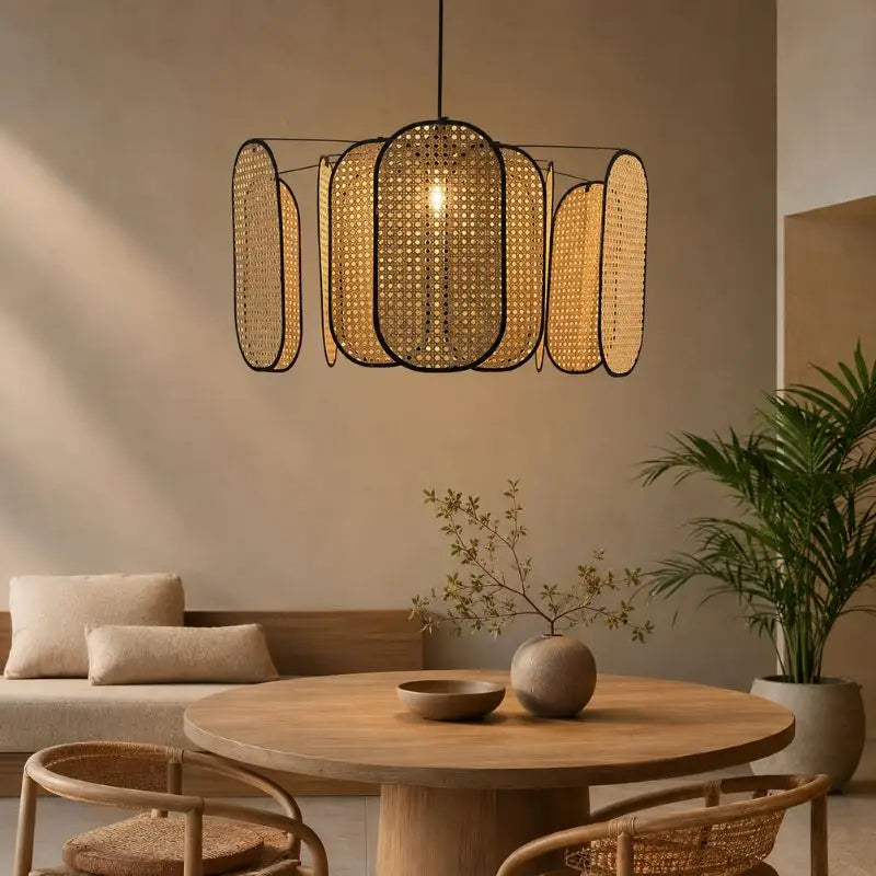 Grande Suspension en Rotin
