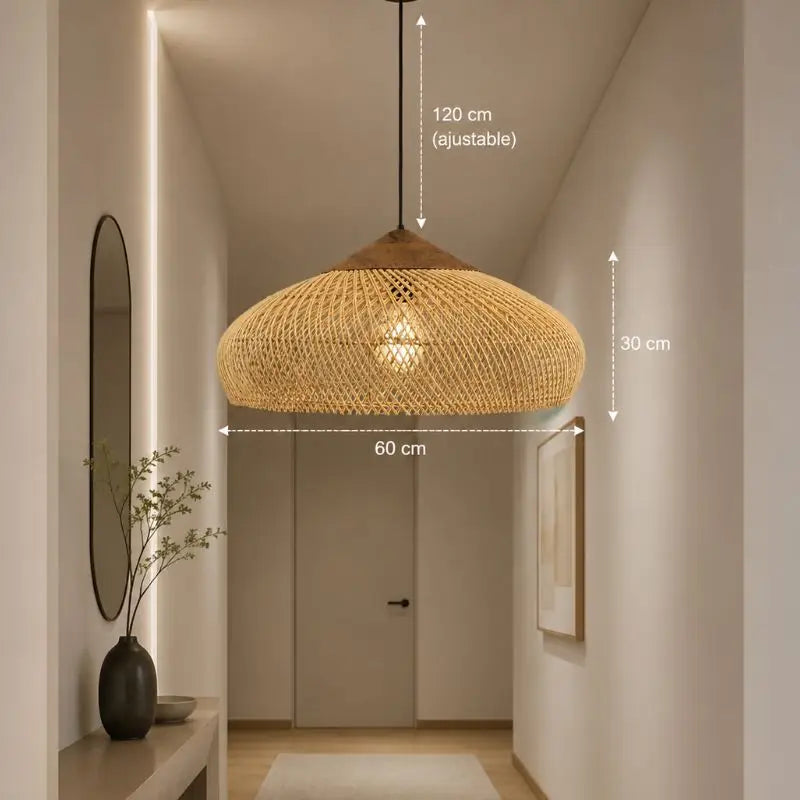 Grande Suspension Rotin - 60 x 30 cm