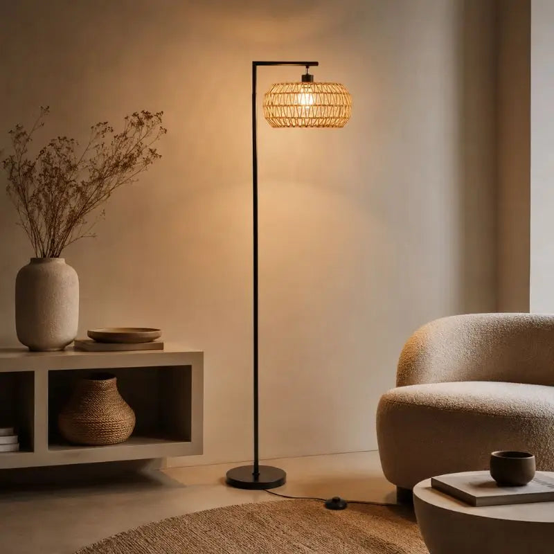 Lampadaire Chambre Rotin - 170 × 33 cm