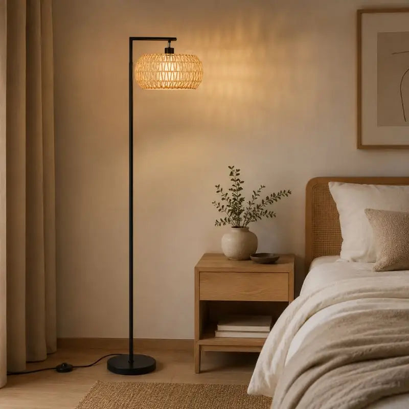 Lampadaire Chambre Rotin - 170 × 33 cm