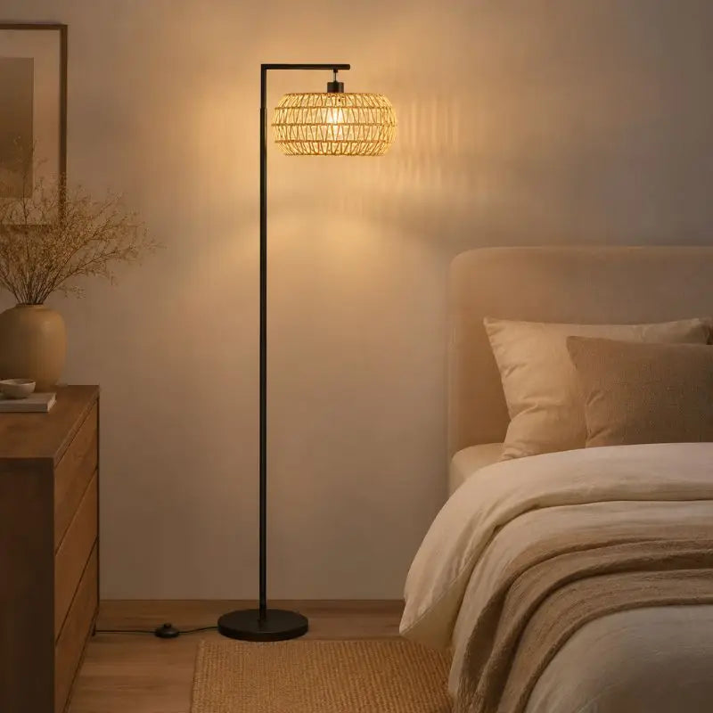 Lampadaire Chambre Rotin - 170 × 33 cm