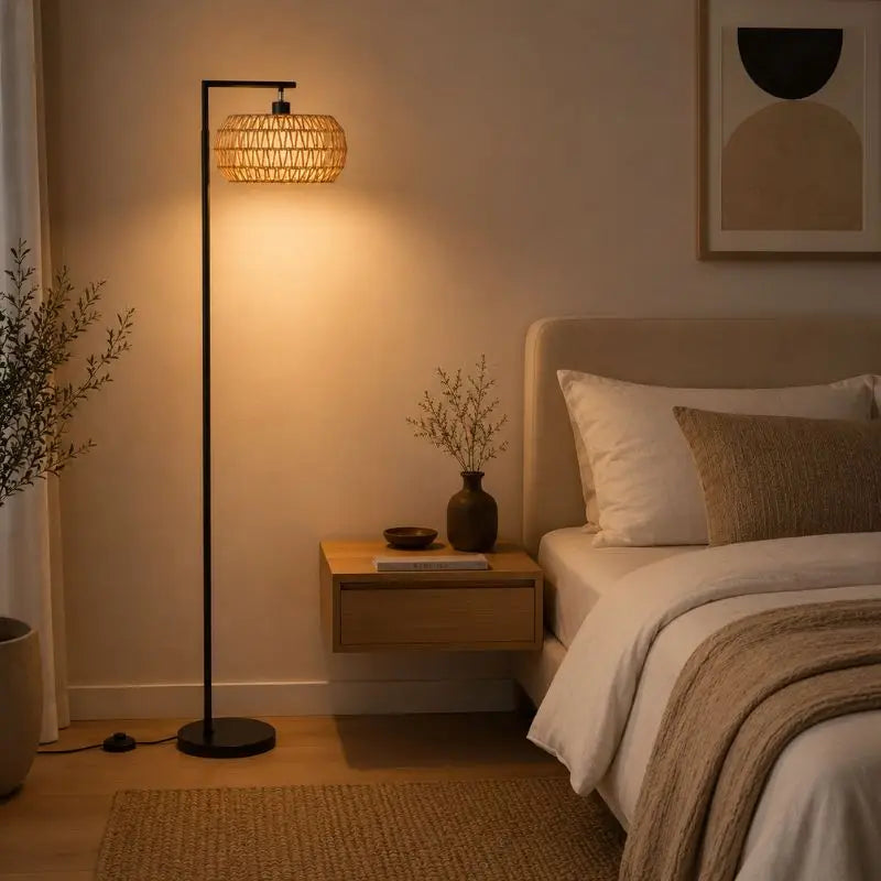 Lampadaire Chambre Rotin - 170 × 33 cm