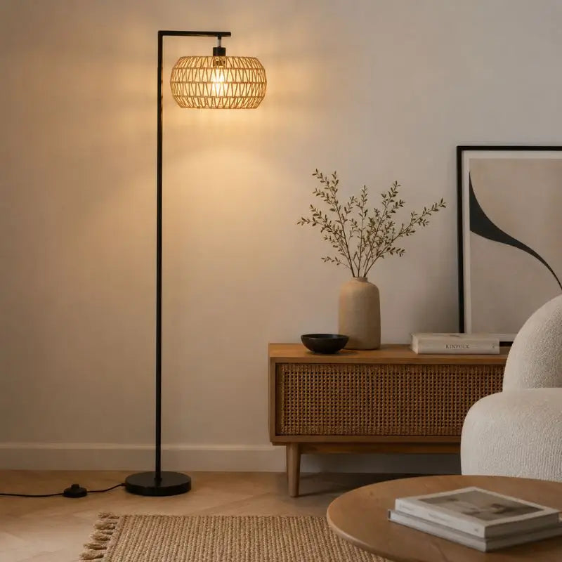 Lampadaire Chambre Rotin - 170 × 33 cm