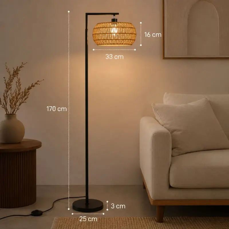 Lampadaire Chambre Rotin - 170 × 33 cm