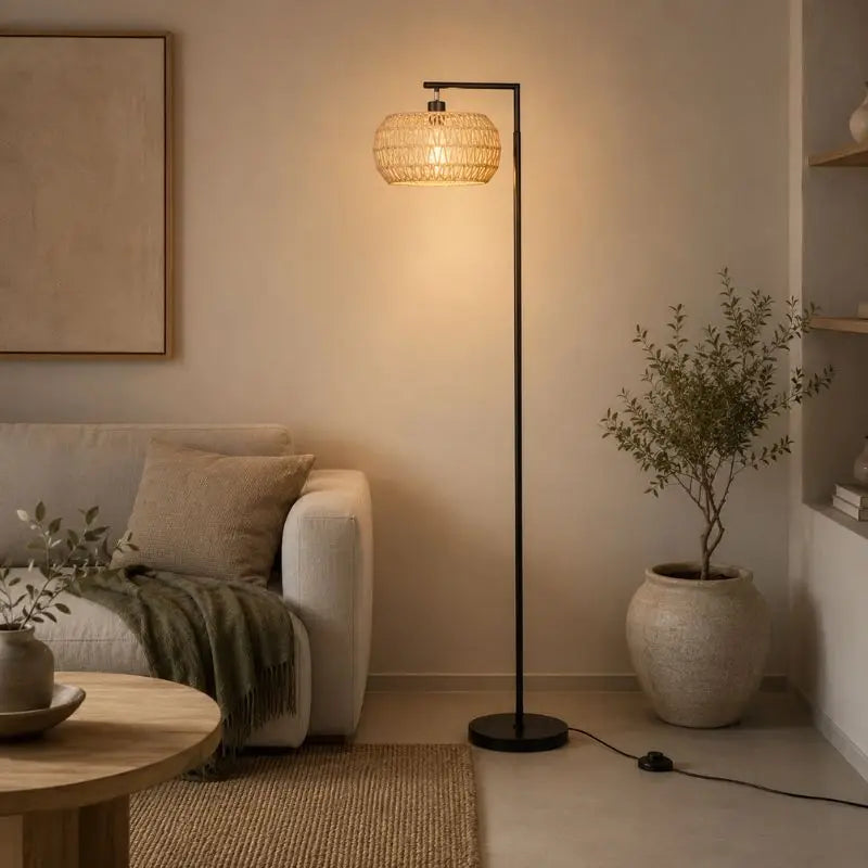 Lampadaire Chambre Rotin - 170 × 33 cm