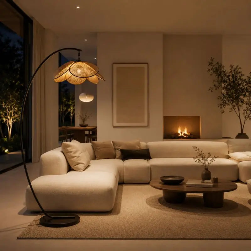 Lampadaire Salon Rotin - 170 x 70 cm