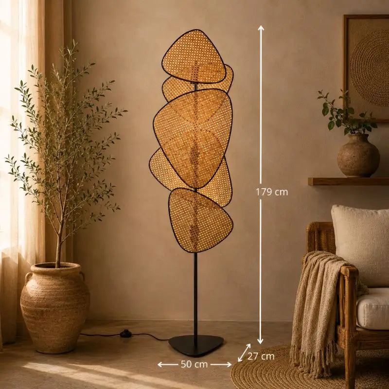 Lampadaire sur Pied en Rotin - 50 x 179 cm