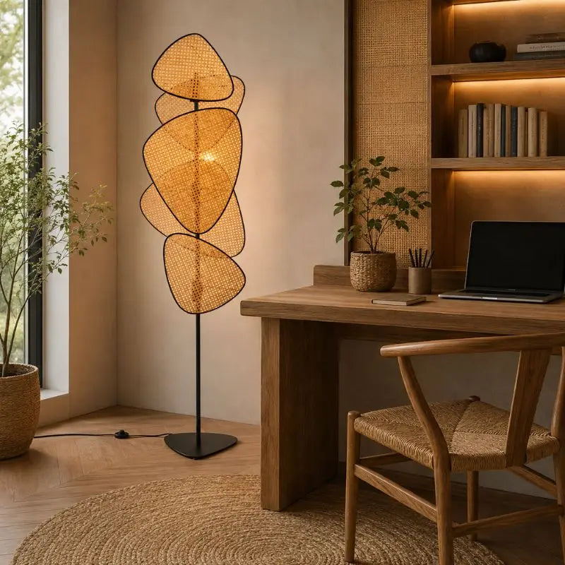 Lampadaire sur Pied en Rotin - 50 x 179 cm