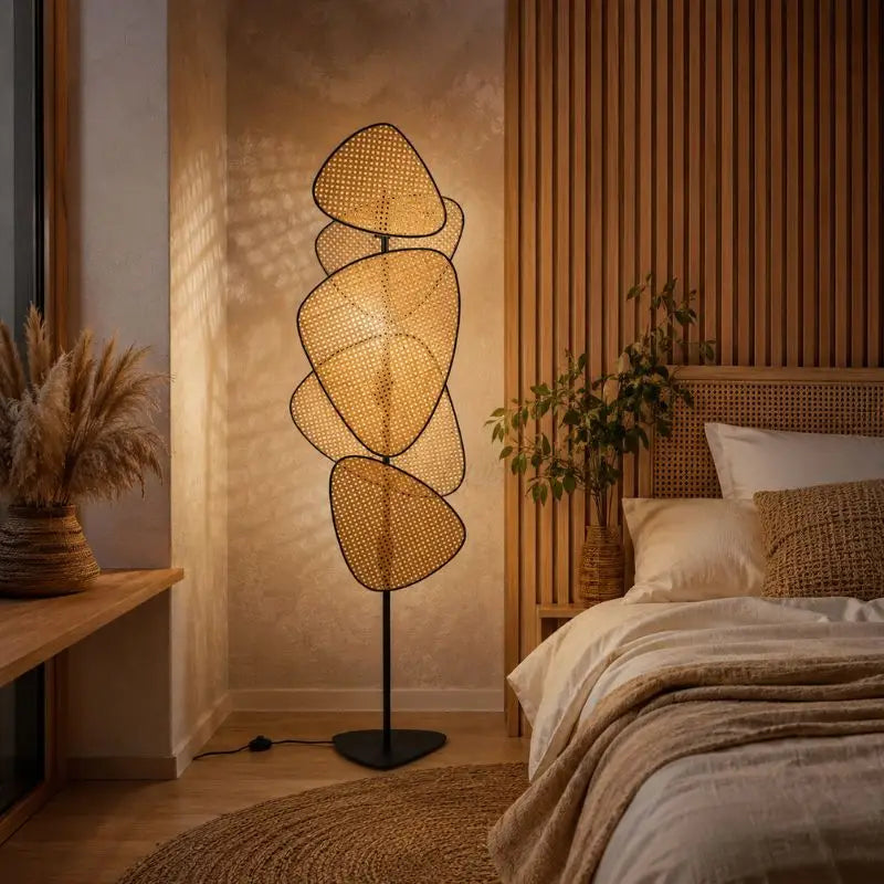 Lampadaire sur Pied en Rotin - 50 x 179 cm