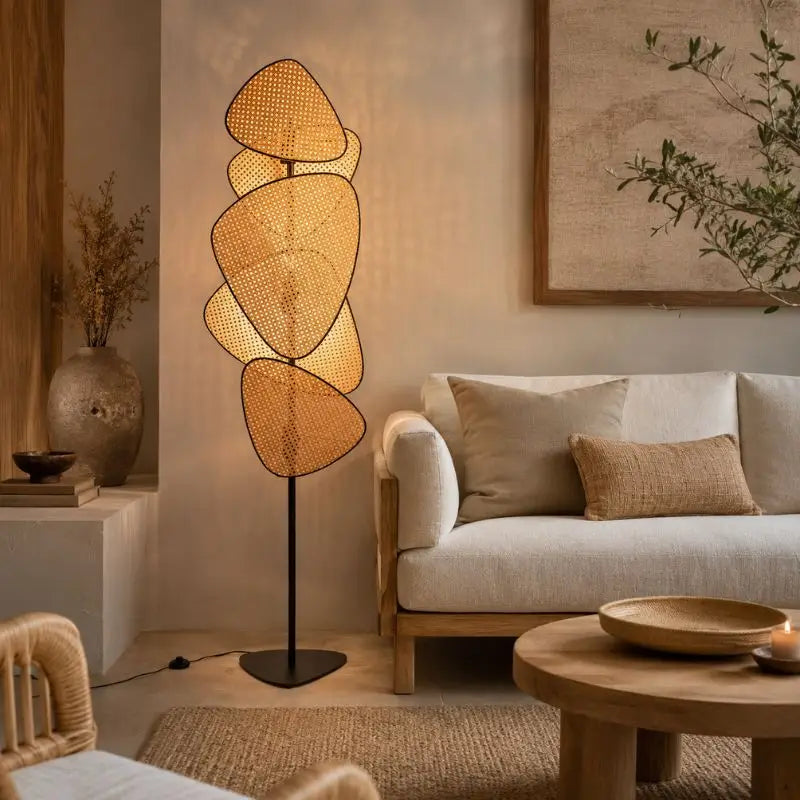 Lampadaire sur Pied en Rotin - 50 x 179 cm