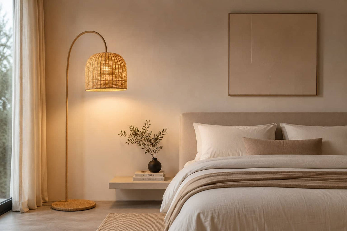 Lampadaires Rotin