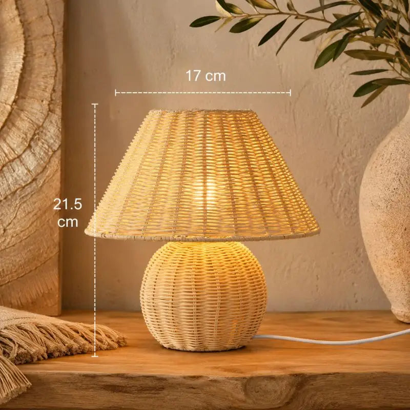 Lampe de Chevet Rotin - 17 x 21.5 cm
