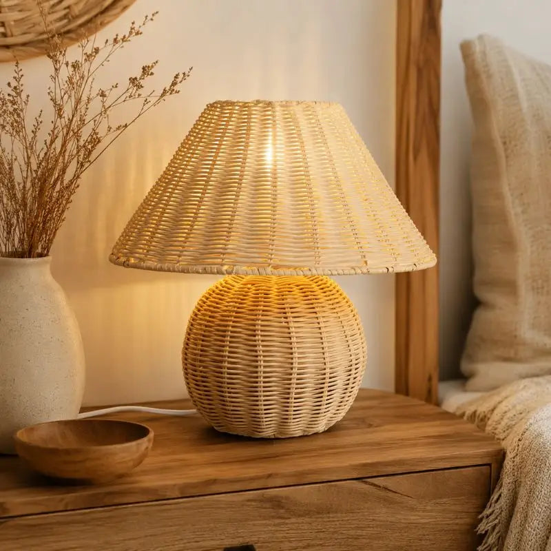Lampe de Chevet Rotin - 17 x 21.5 cm