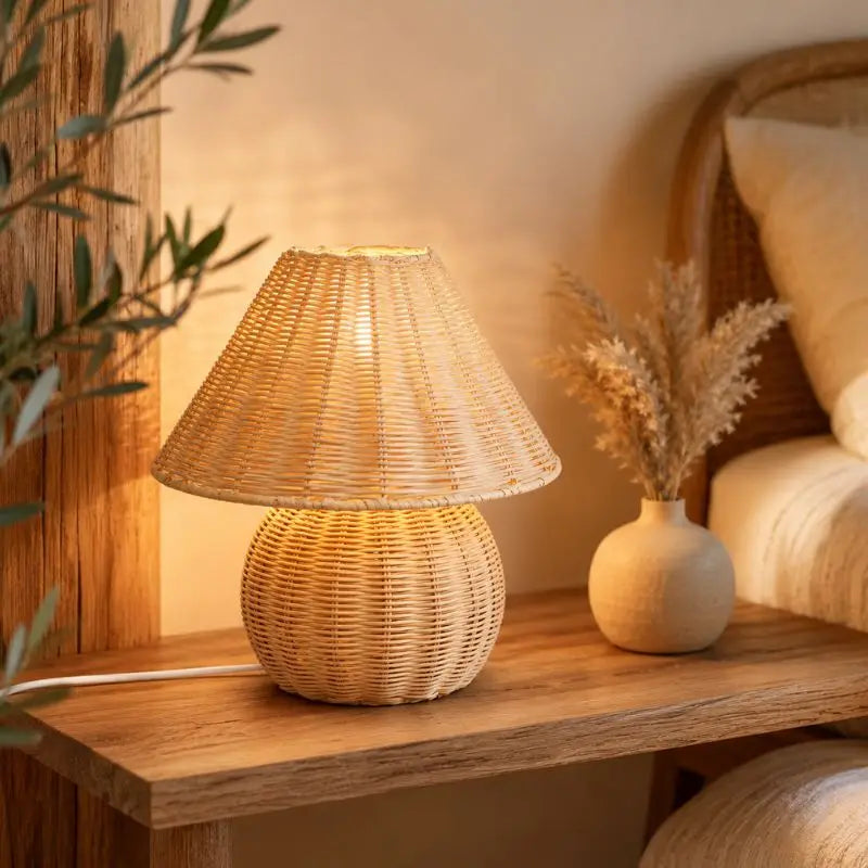 Lampe de Chevet Rotin - 17 x 21.5 cm