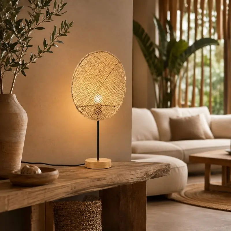 Lampe de Salon en Rotin - 28 x 62 cm