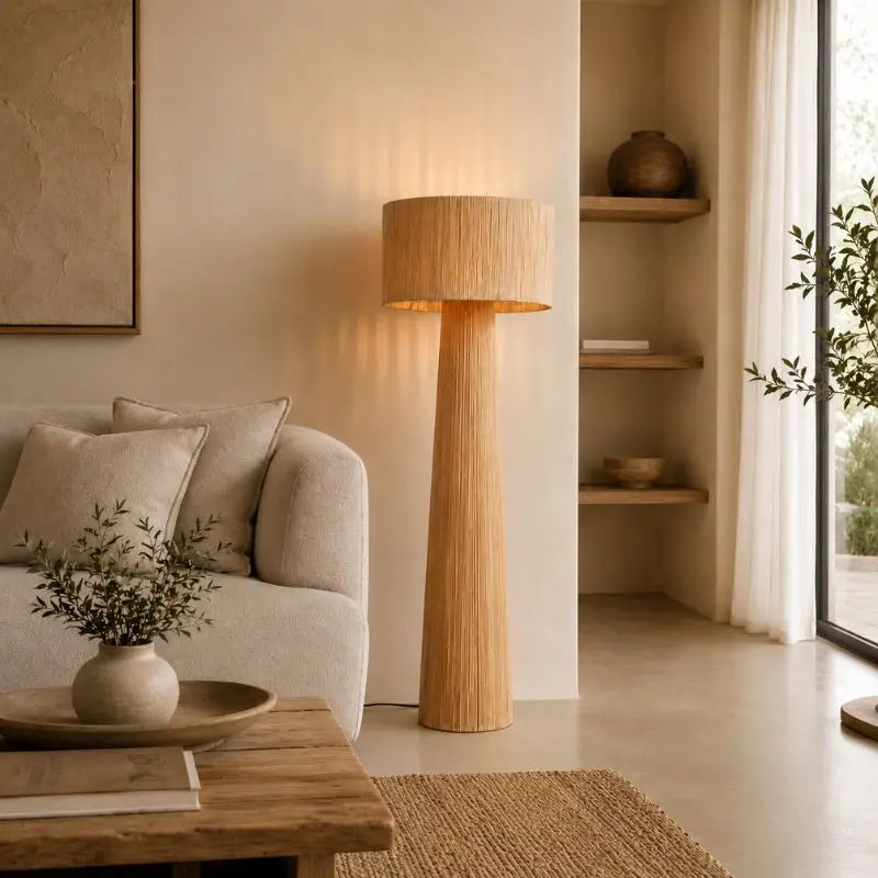 Lampe sur Pied Rotin - 50 x 137 cm