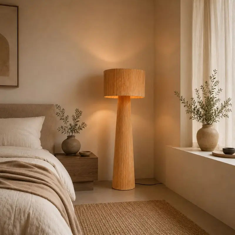 Lampe sur Pied Rotin - 50 x 137 cm