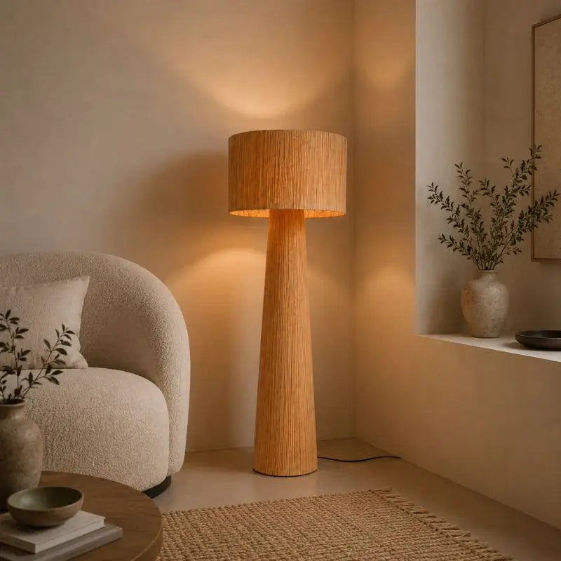 Lampe sur Pied Rotin - 50 x 137 cm