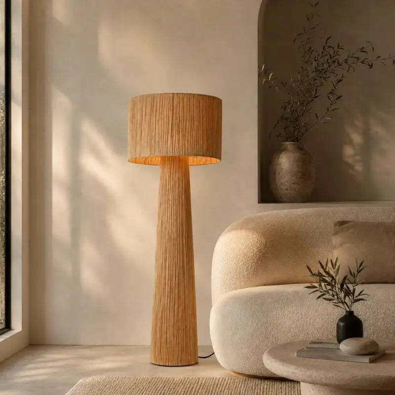 Lampe sur Pied Rotin - 50 x 137 cm