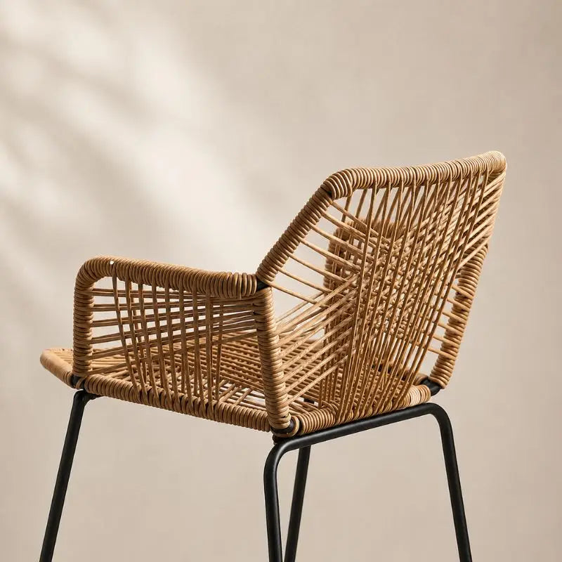Lot 2 Chaises de Bar en Rotin - 54 x 51 x 75 cm