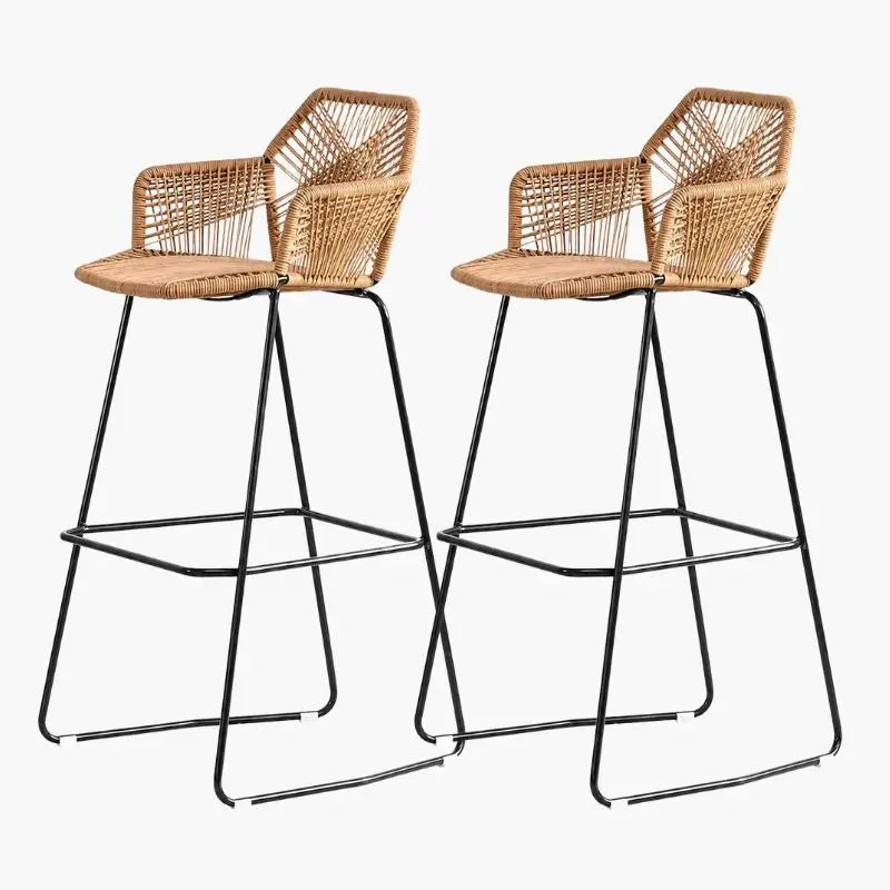 Lot 2 Chaises de Bar en Rotin - 54 x 51 x 75 cm