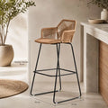 Lot 2 Chaises de Bar en Rotin - 54 x 51 x 75 cm
