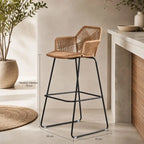 Lot 2 Chaises de Bar en Rotin - 54 x 51 x 75 cm
