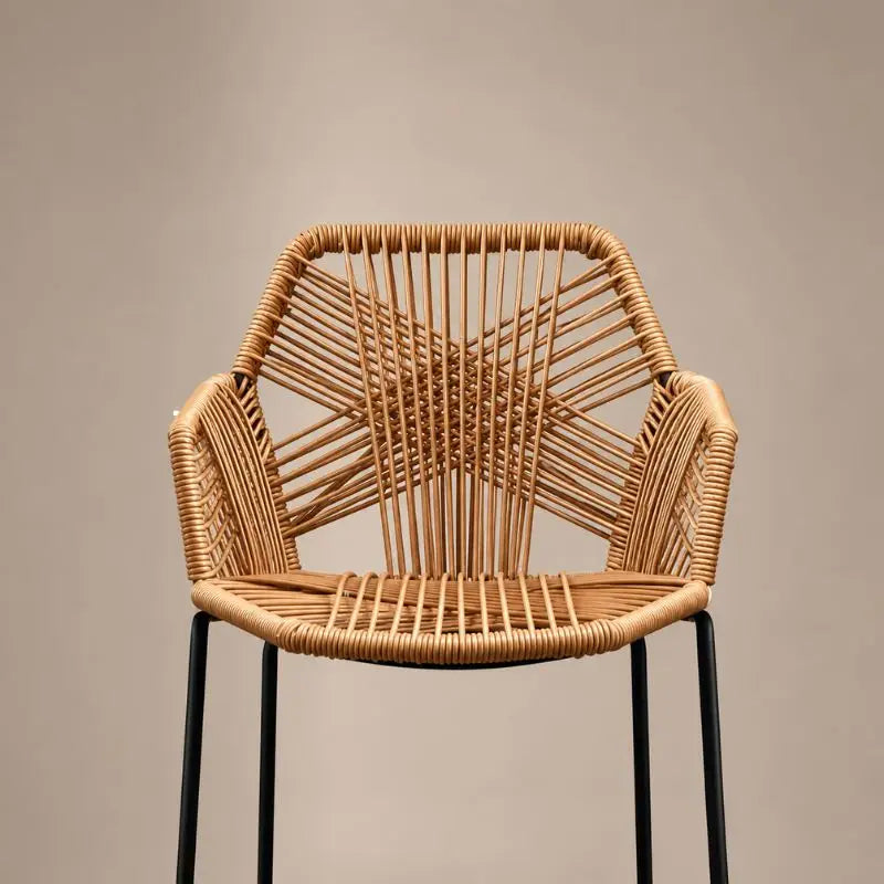 Lot 2 Chaises de Bar en Rotin - 54 x 51 x 75 cm