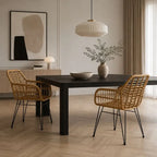 Lot 2 Fauteuils Rotin - Marron