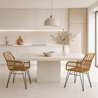 Lot 2 Fauteuils Rotin - Marron