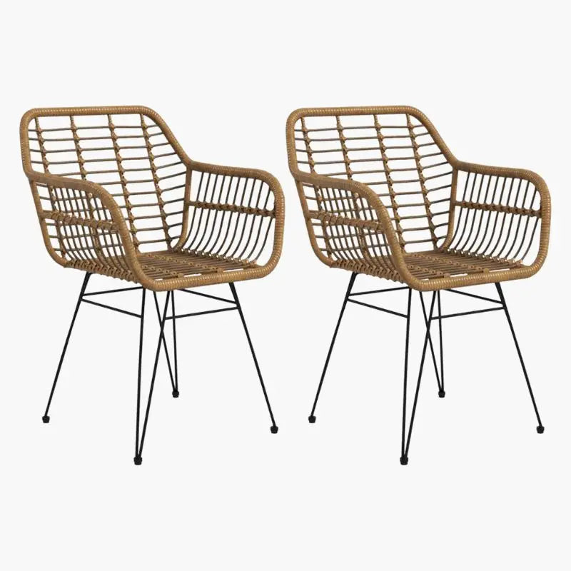 Lot 2 Fauteuils Rotin - Marron