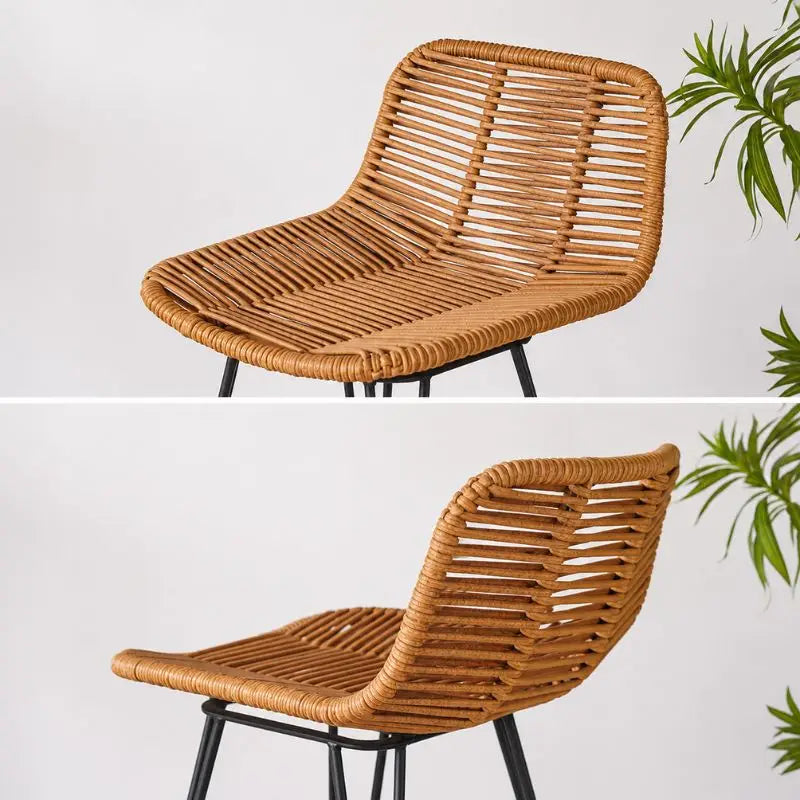 Lot de 2 Chaises Bar Rotin - 48 × 54 × 95 cm