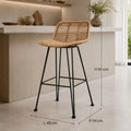 Lot de 2 Chaises Bar Rotin - 48 × 54 × 95 cm